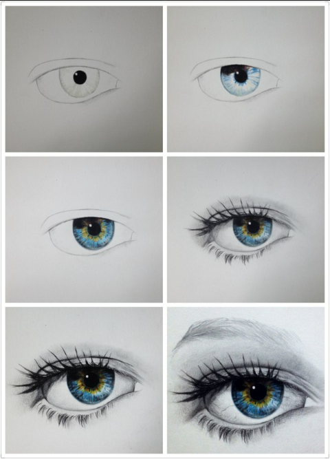 动漫蓝眼睛怎么画图片