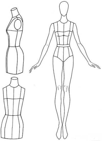 服装设计模特骨架图片