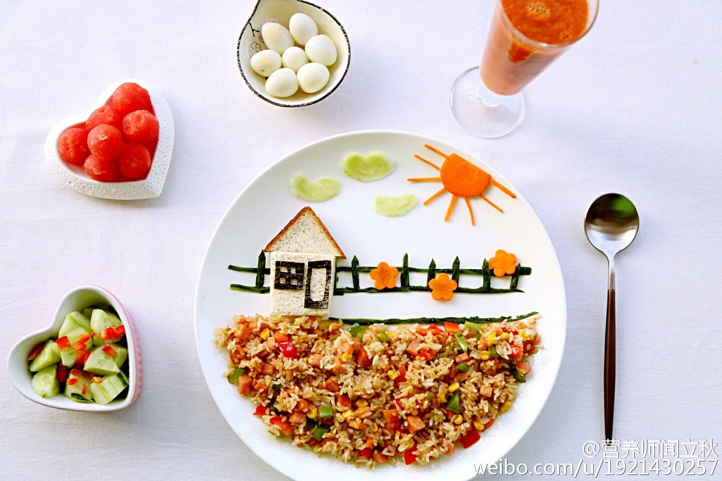 今日#黄瓜鹌鹑豆腐#杂蔬儿童,早餐蛋,炒饭胡萝卜饮,拌苹果,营养.蒸酿西瓜圆图片