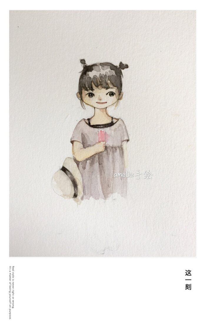 每日一画,扎双丸子头的小姑凉