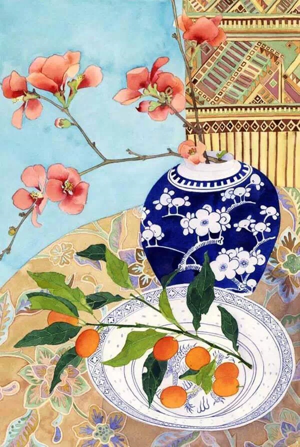 澳大利亚插画师mango frooty 瓷器与鲜花的美好相遇