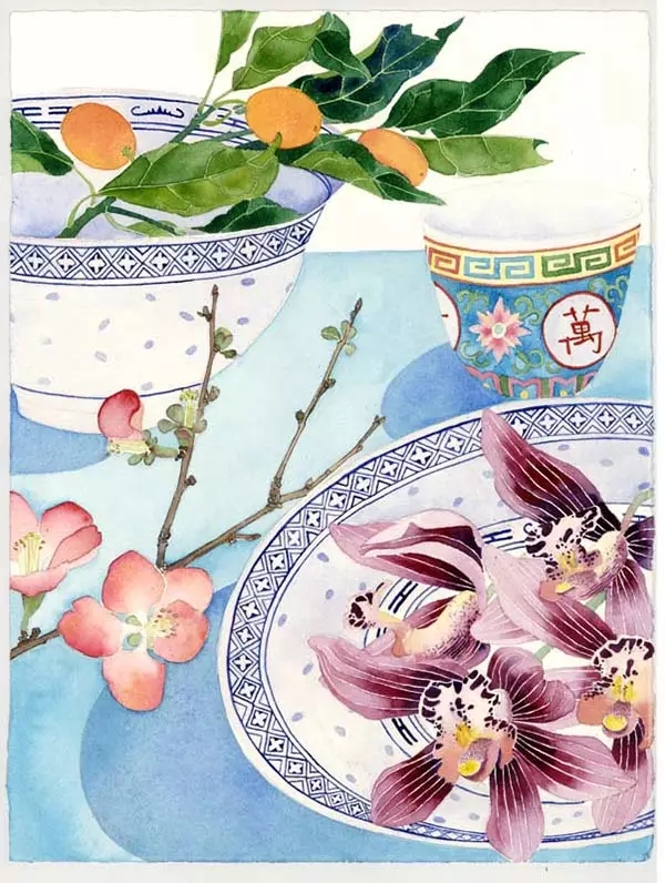 澳大利亚插画师mango frooty 瓷器与鲜花的美好相遇