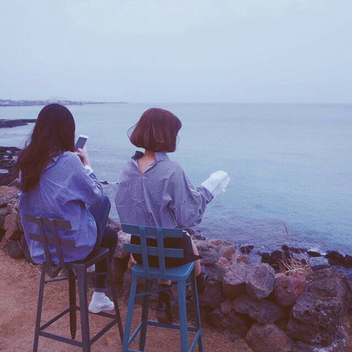 头像 女头 背景 闺蜜 方块图
