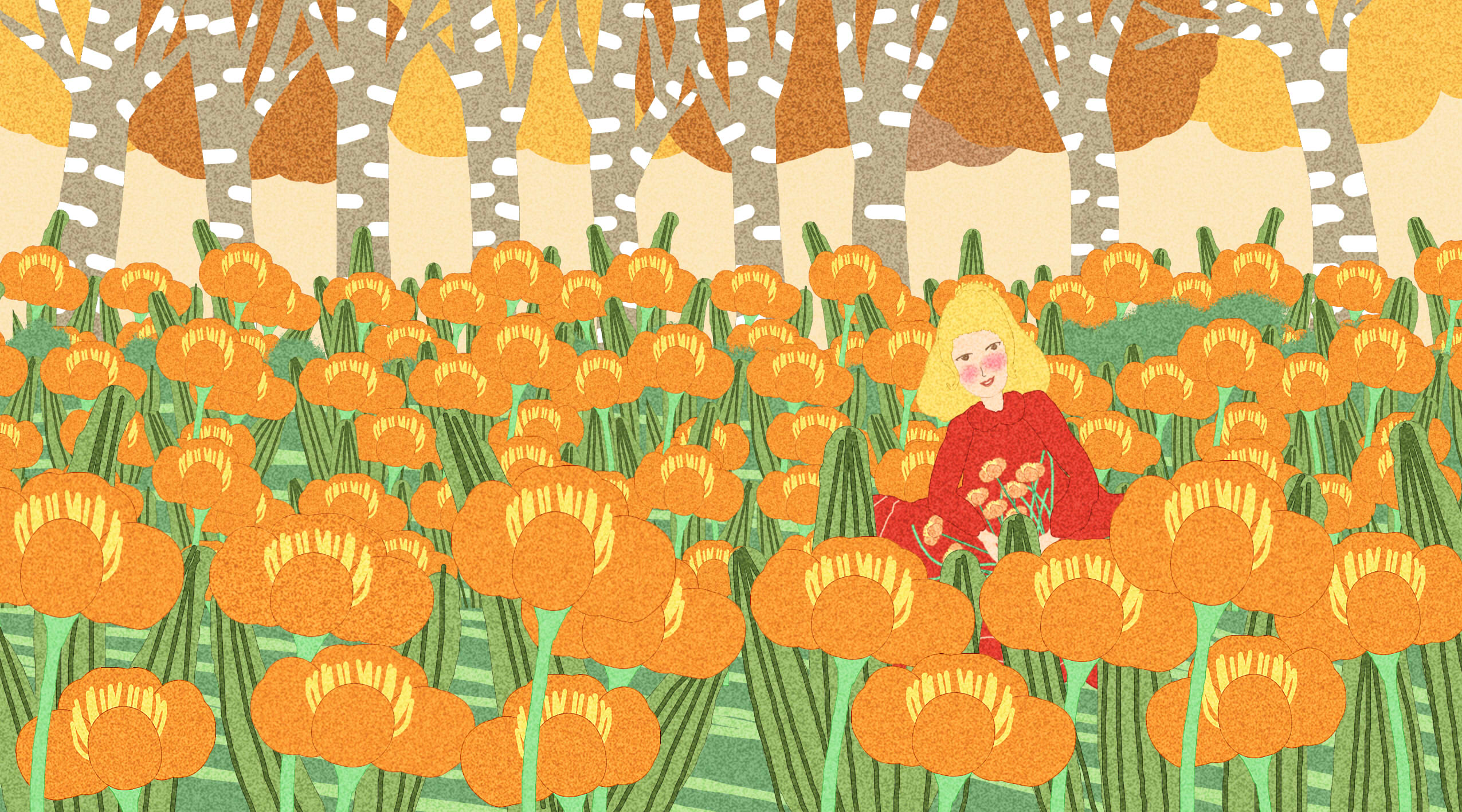 风景#插画# #壁纸# #水彩# #小清新# #森林# #治愈系