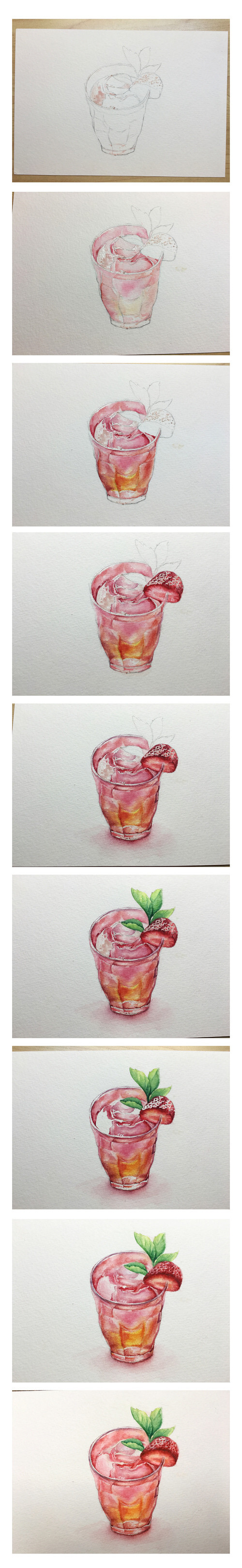 草莓饮料 食物 饮料 贴纸 手账 字体 原稿 线稿 水粉 彩铅 涂鸦 水彩