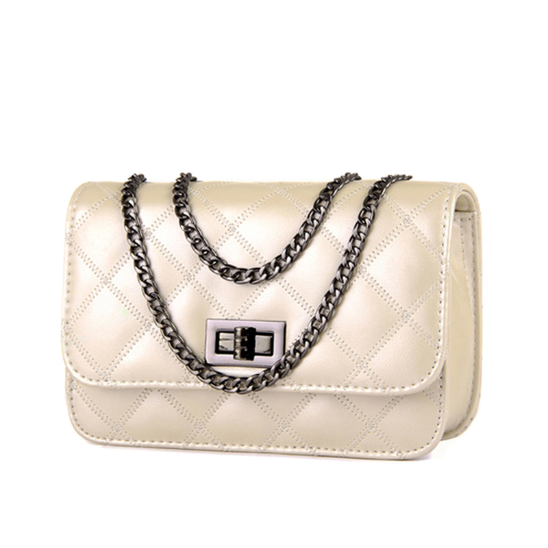 夏季女包简约斜挎包迷你小包包日韩菱格单肩链条包小方包斜跨