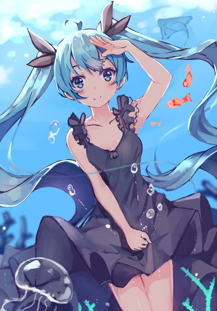 p站 初音 初音未来 初音ミク miku v家 深海少女 二次元少女 动漫壁纸