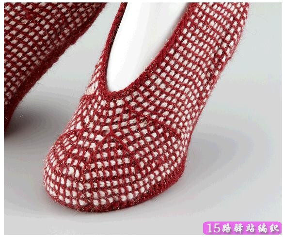 一片地板鞋的编织方法图片