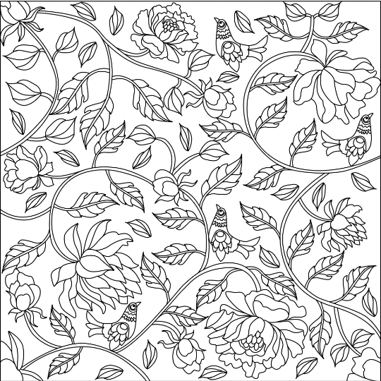 秘密花园·线稿·无上色