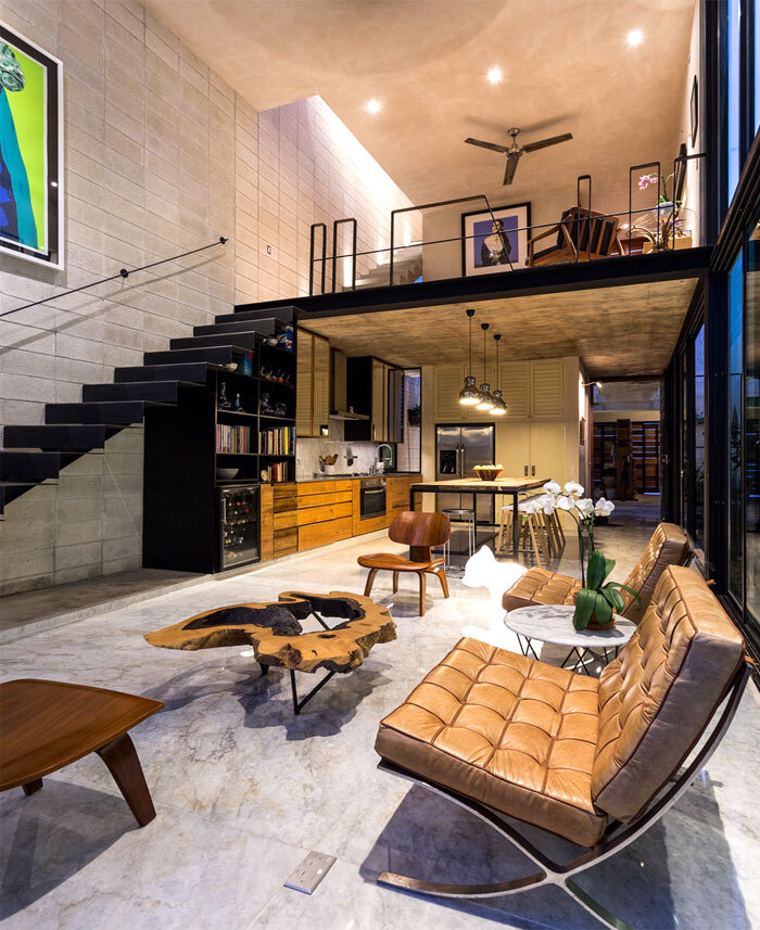 【墨西哥现代工业风住宅】estilo arquitectura 团队的建筑师面临着