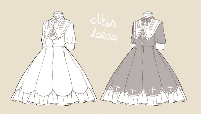 洛丽塔裙子的100种画法图片