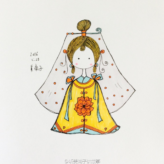 我的灰姑娘#美南子的简笔画教程##简笔画##手帐