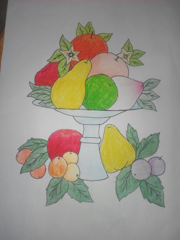 怎样画水果盘图片