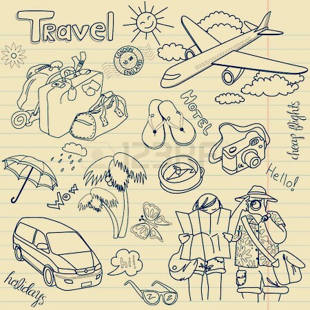 旅游手册封面的简笔画图片