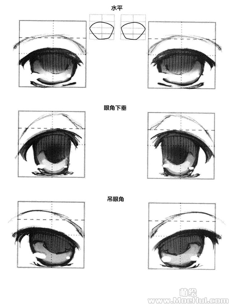萌系美少女漫画技法-05.眼睛的形状与角度