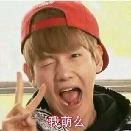 exo搞笑带字表情灿白小剧场《萌不萌》-堆信把放表情包的如何钉上钉微图片