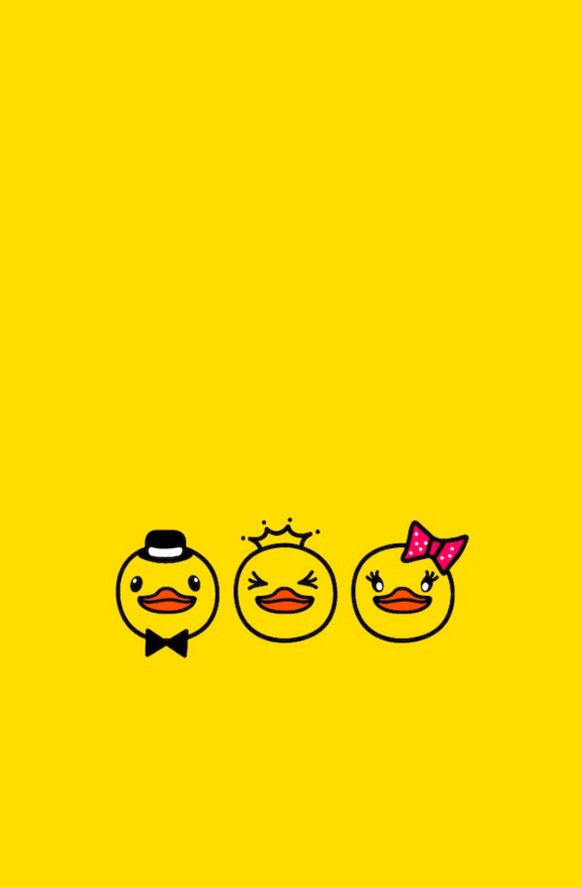可爱 简单 萌物 小黄鸭&小黄鸡#手机壁纸"