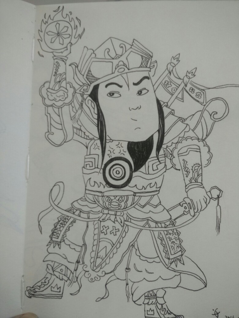 门神?钢笔.