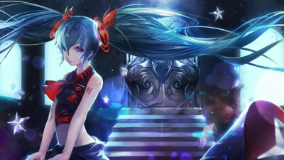 世界第一公主殿下 初音 miku v家 黑暗 高清 壁纸 歌姬 少女黑暗 双