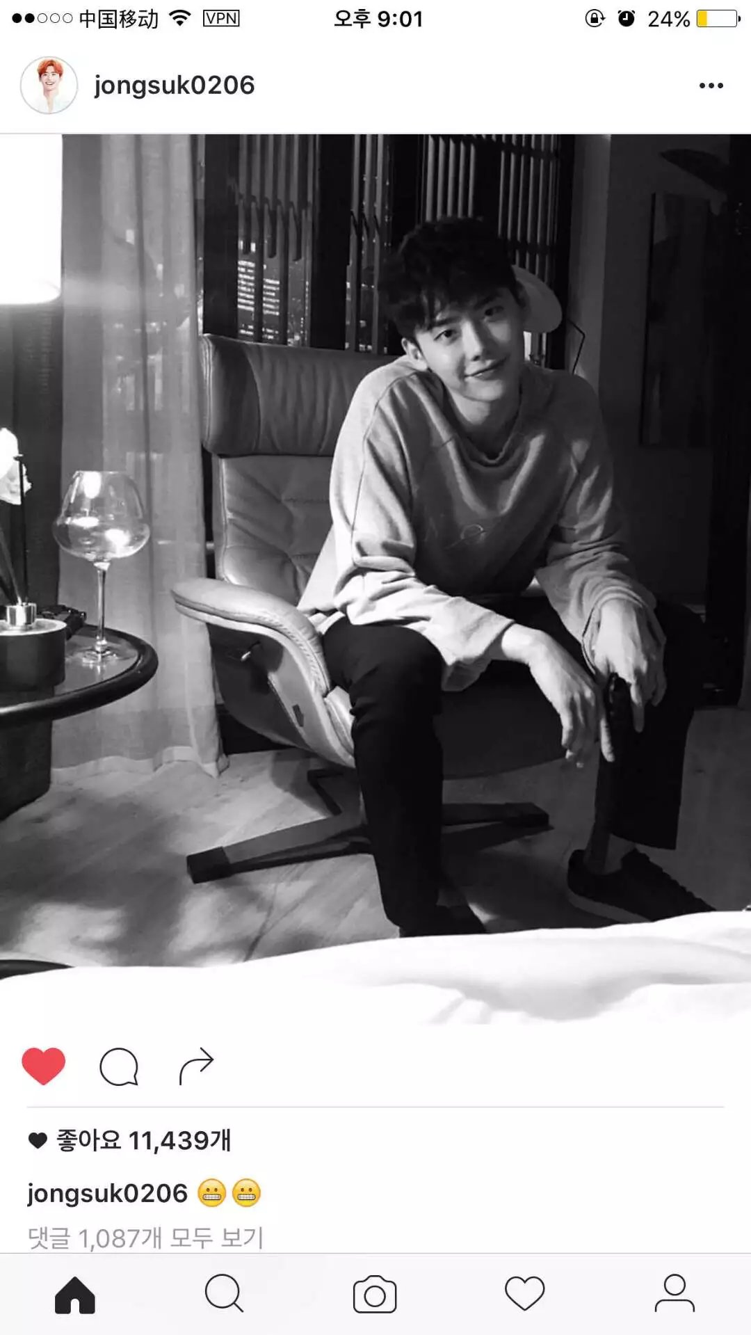 【160731】李钟硕ins更新:▽