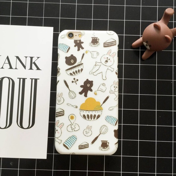 IPHONE6/6S/PLUS白底手机壳LINE苹果可妮表情表情包去用手机图片