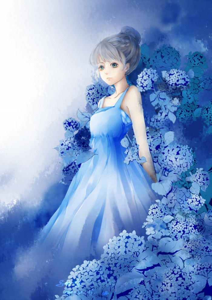 二次元 少女 梦幻蓝