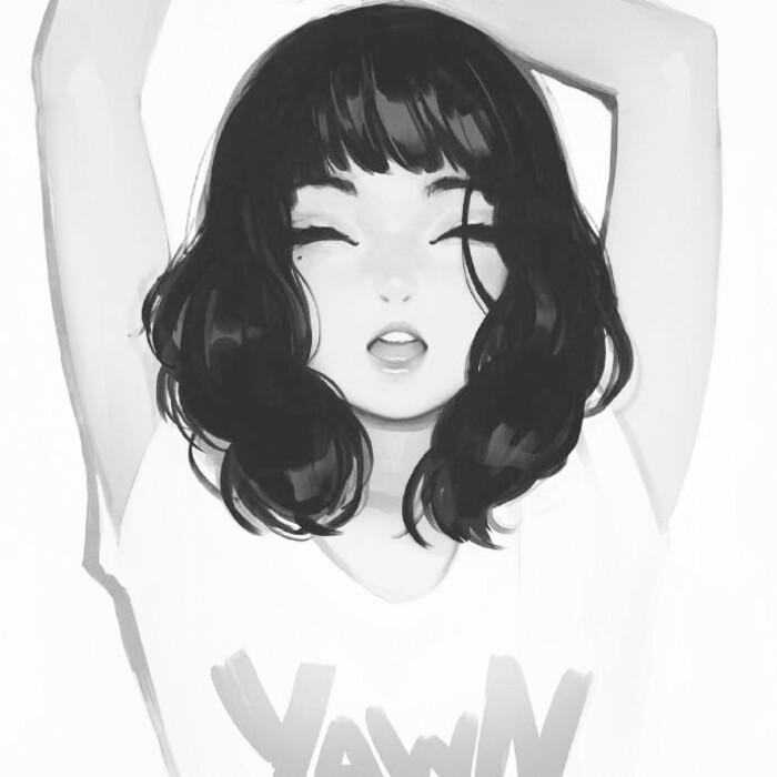 黑白素材 动漫 二次元 图片 萌萌哒 有爱 头像 女生