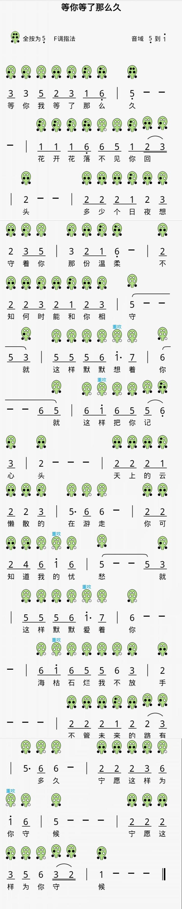 追光者六孔陶笛谱图片图片