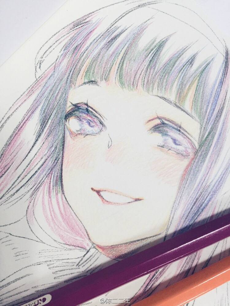 手绘 彩铅线稿 @陈二二汪