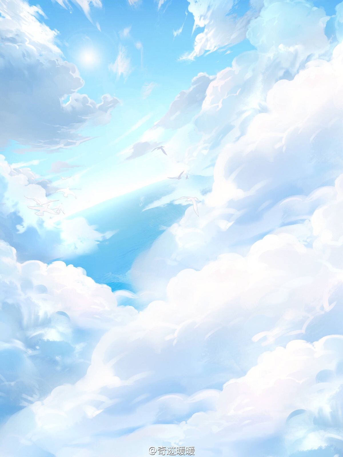 奇迹暖暖天空壁纸 美图 插画