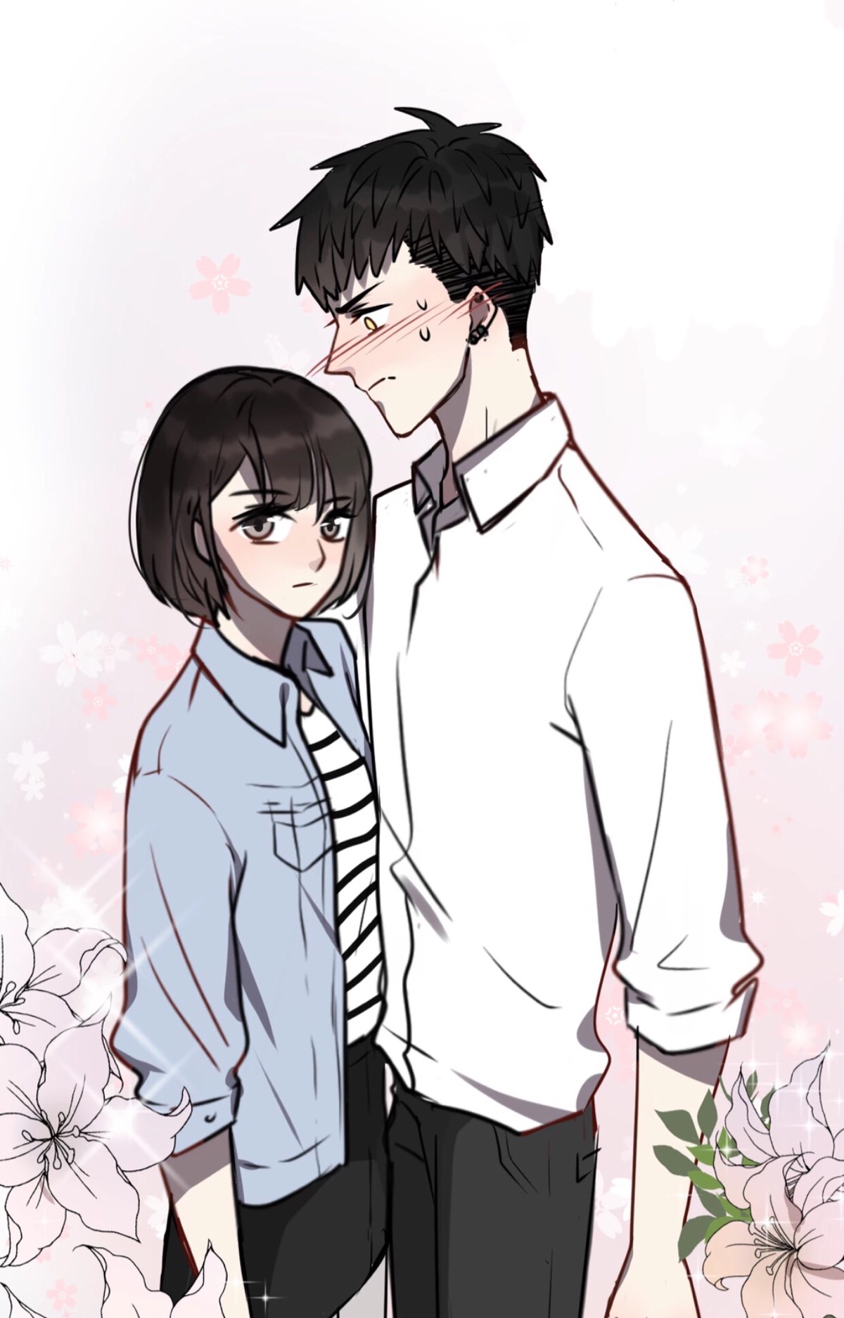 《黑色方糖》依恋 阿介 短发妹 漫画 短发娘 卡通 短发女生 二次元