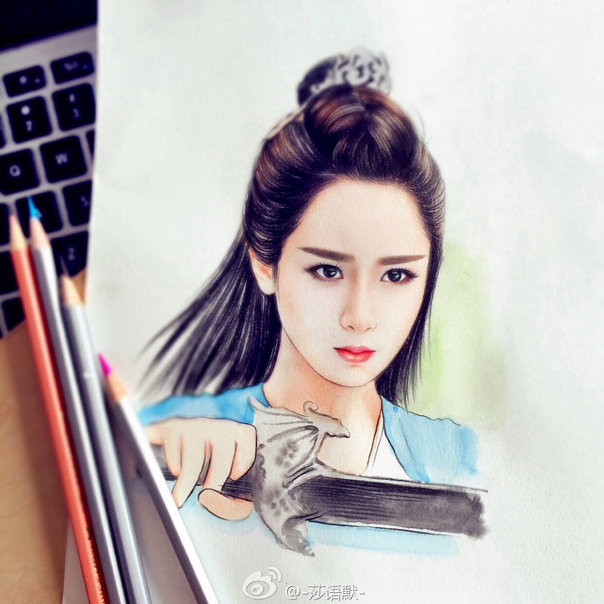 诛仙青云志. 杨紫. 陆雪琪. 彩铅画