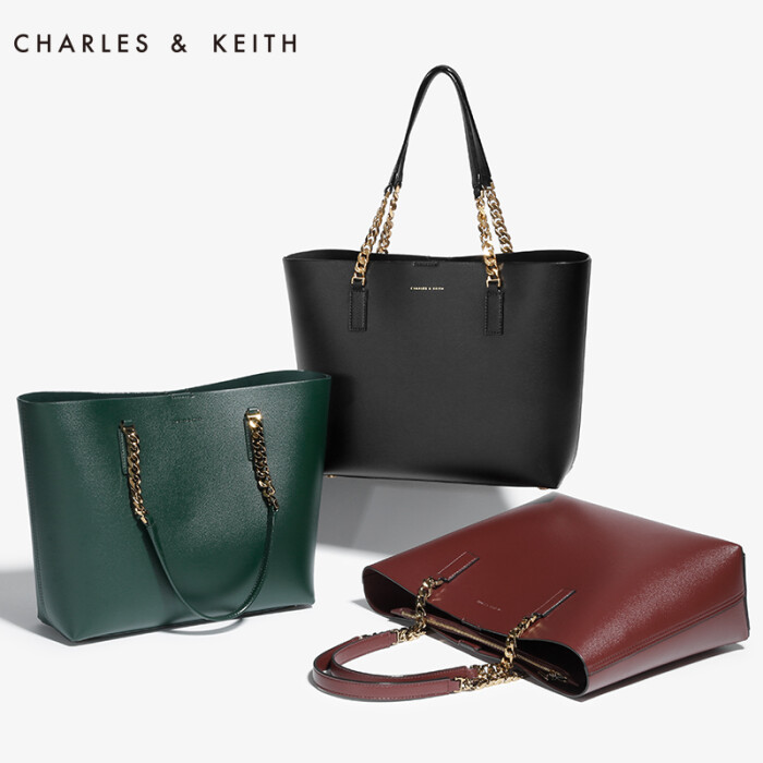 charles&keith时尚女包,charles&keith女包 charles&keith 托特包 ck230780209 欧美风女士子母包肩包