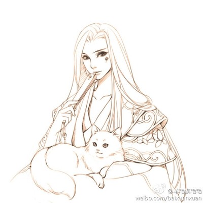 古风,美男,素描