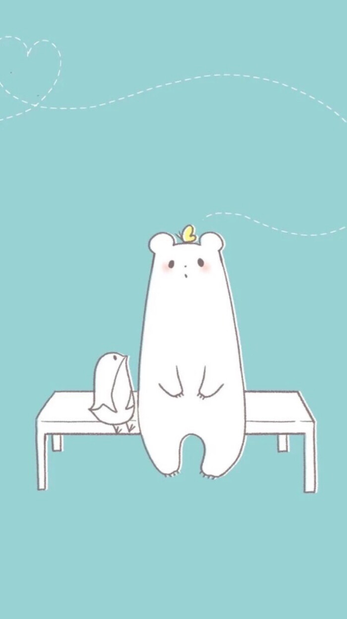 可爱 简单 插画 萌系 小清新 薄荷绿 蓝色 绿色 平铺 iphone 壁纸