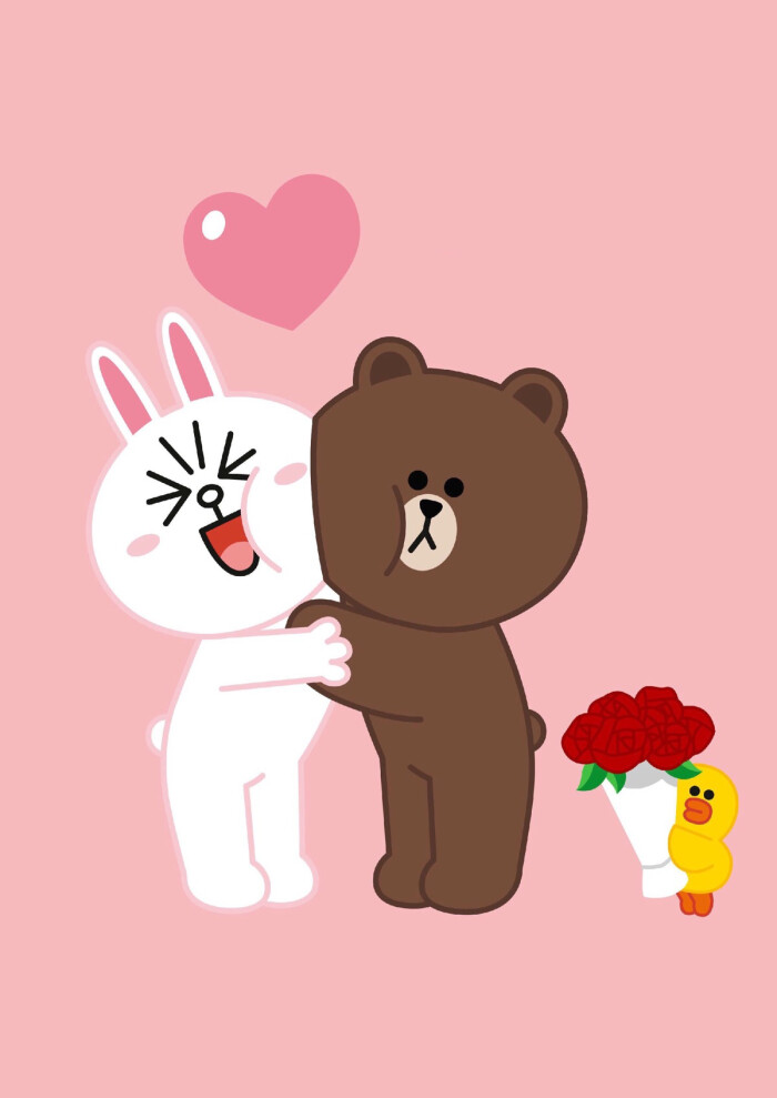 line friends 壁纸 iphone 可妮兔布朗熊