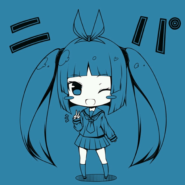 女 女图 少女 漫 二次元 p站 q版 q版 可爱 萌【p站q版】 长发 单色