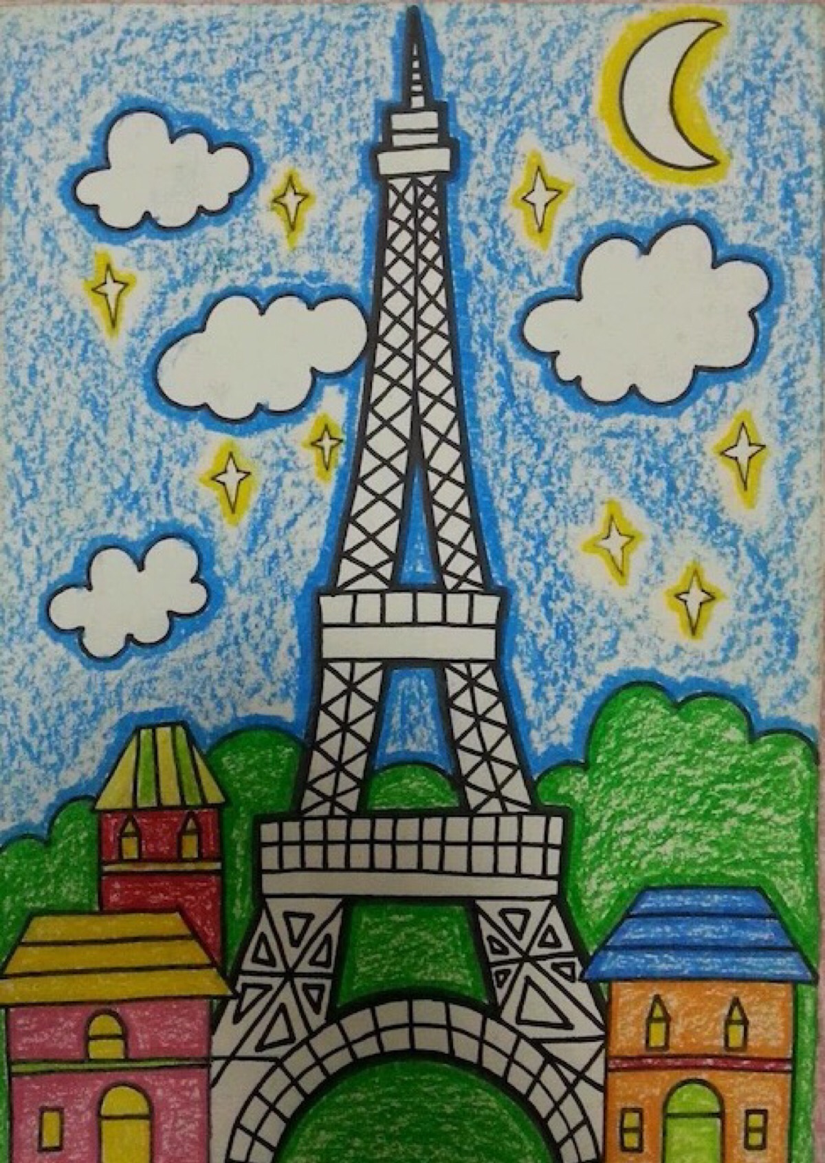小学生画的高塔设计图图片