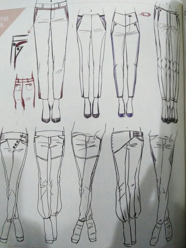 女裤设计 款式图 绘画技巧