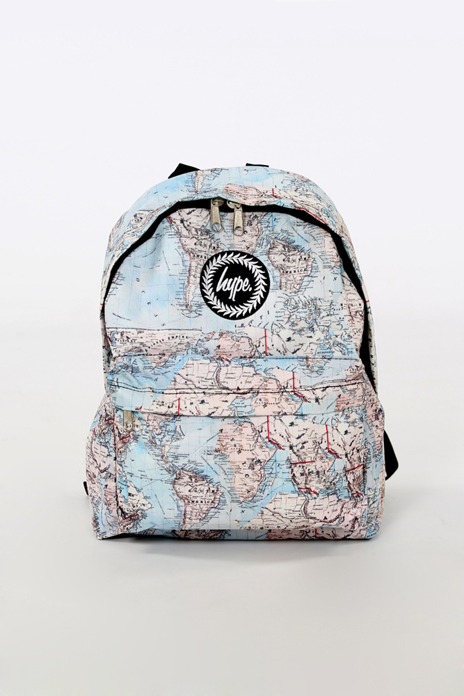 现货英国代购正品 hype maps世界地图双肩背包男女学生书包包邮新