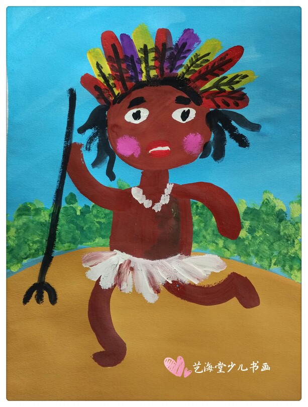 画非洲小朋友的儿童画图片