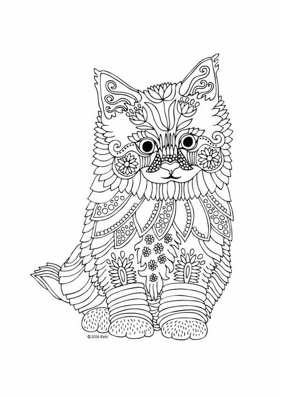 猫 黑白 线稿 by katerina