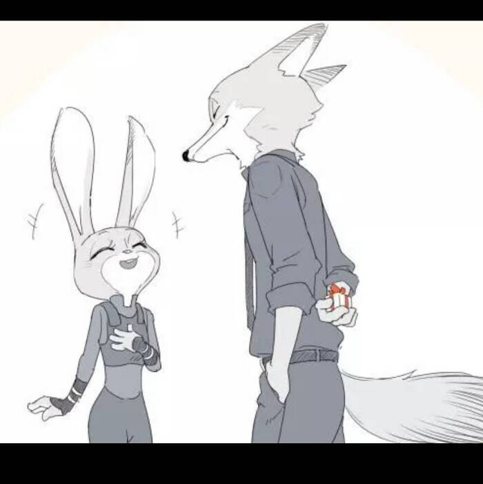 疯狂动物城,zootopia,手绘,朱迪尼克,cp,头像,国外画师