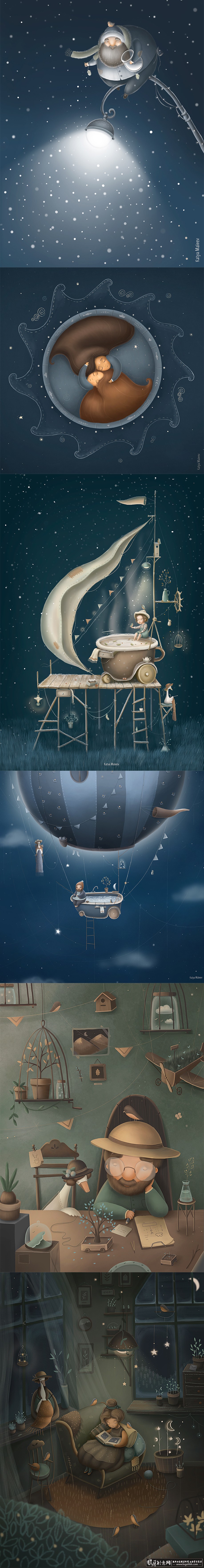 插画/手绘 创意插画设计 画中画设计 故事插画 唯美插画 精美插画