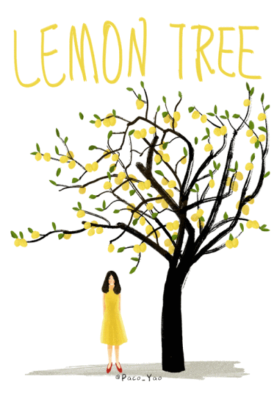 原创插画 禁止商用 gif动图《柠檬树》期待下雨的一棵 lemon tree