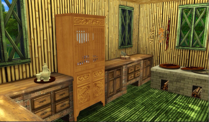 古代房屋 古代背景 古代场景 古风 竹屋 木屋 室内 风景