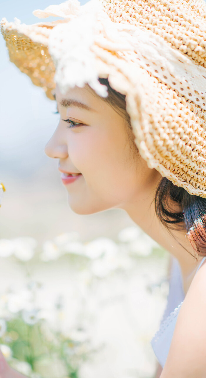 小清新美女户外唯美写真iphone6s plus壁纸