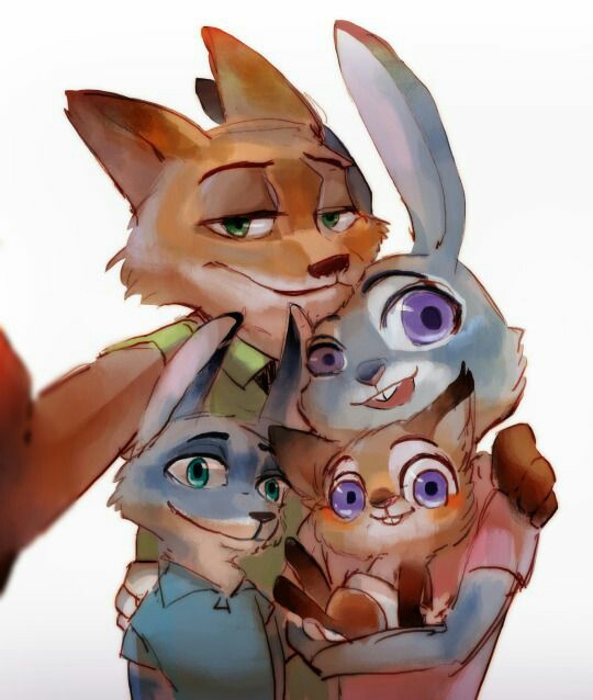 疯狂动物城,zootopia,手绘,小朱迪小尼克,cp,头像,国外画师,同人,美哭