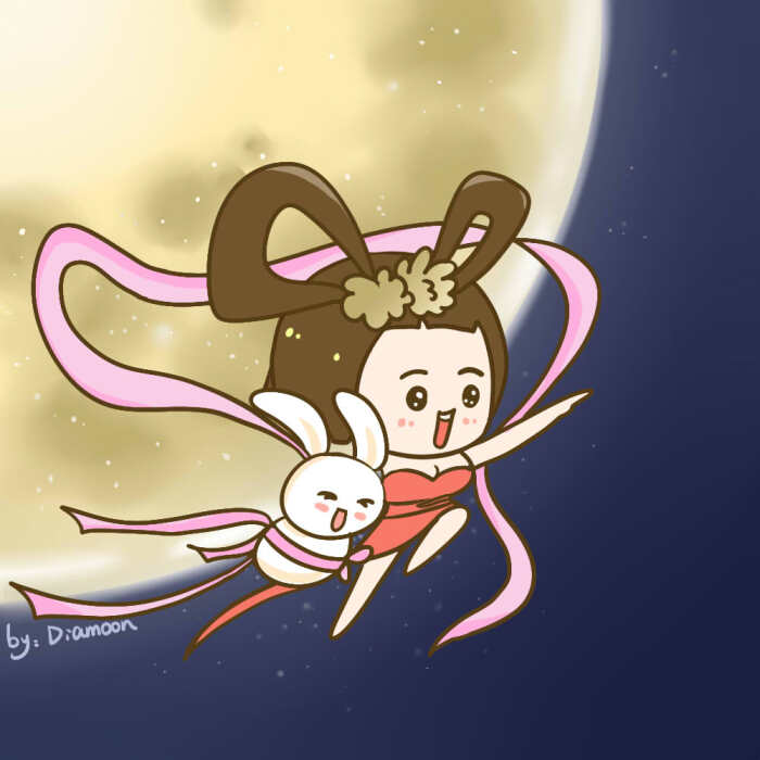 魔性表情包 小清新 文字控 斗图 装逼大神 中秋 元素 素材 嫦娥奔月