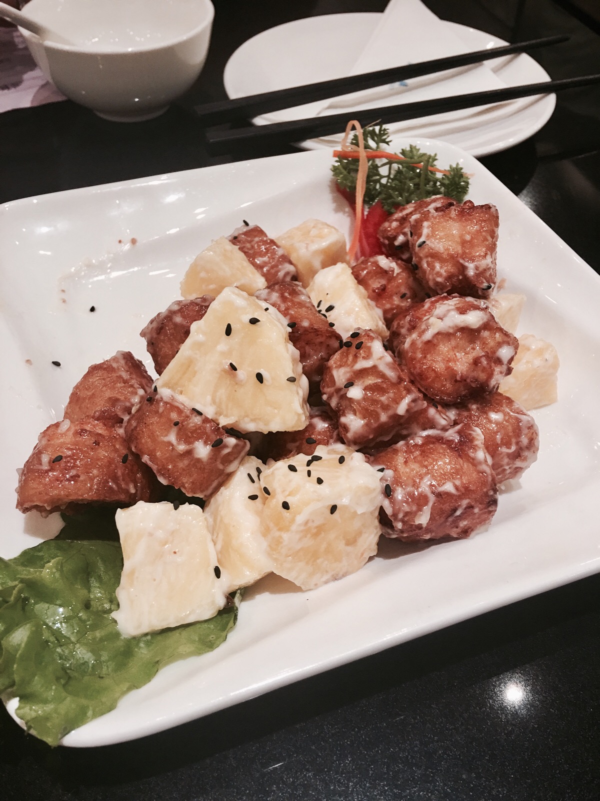 菠萝油条虾 台湾菜